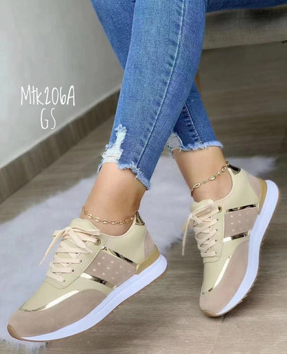 Ivy - Women's Color-Block Platform Sneakers, Low-Top Tennis Shoes