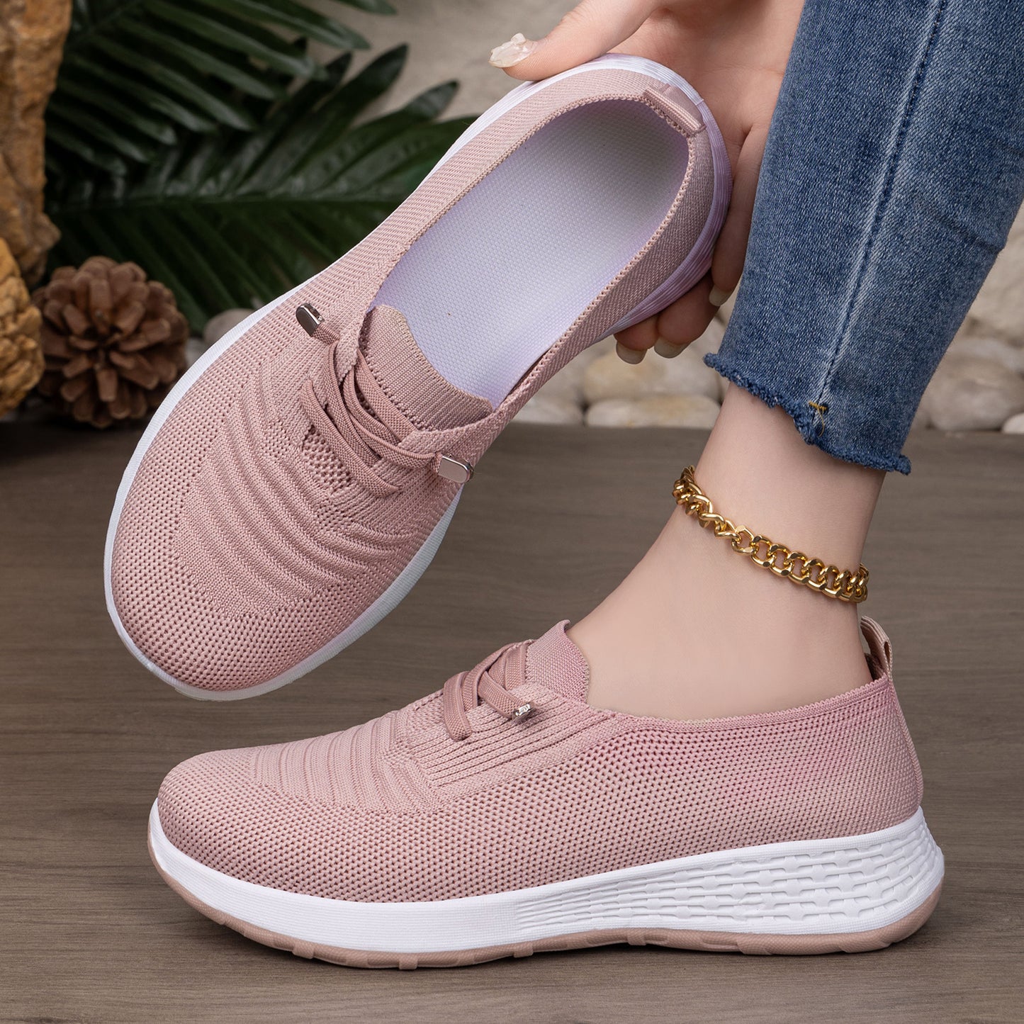 Faye - Women's Soft Sole Comfort Flats, Breathable Low-Cut Walking Shoes
