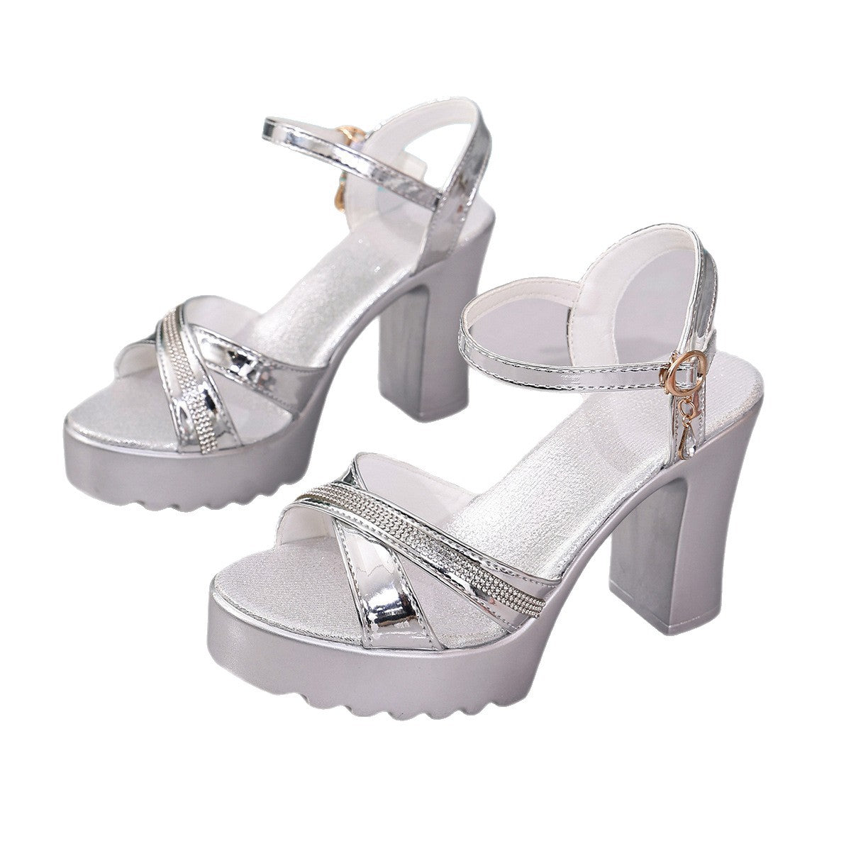 Vera - Women's Platform Buckle Heel Sandals, Korean-Style Open-Toe Shoes
