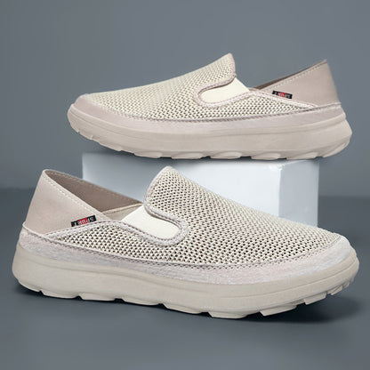 Drake - Men's Breathable Knit Slip-On Shoes, Soft Sole Casual Sneakers