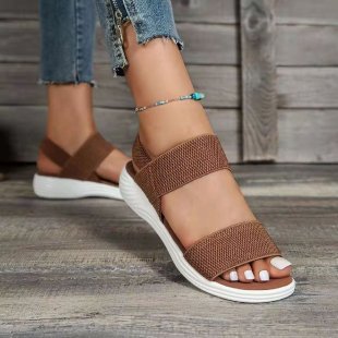 Hazel - Women's Wedge Roman Sandals, Open-Toe Elastic Strap Shoes