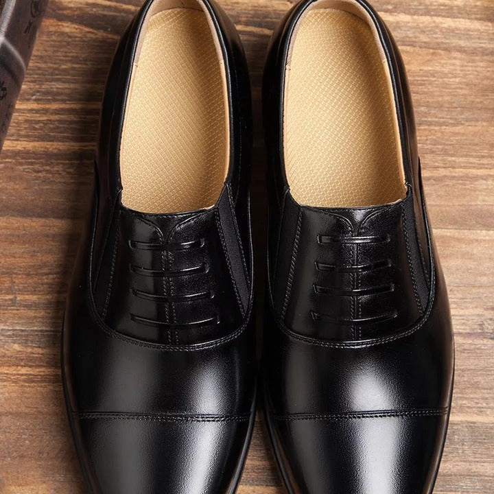 Hugo - Men's Genuine Leather Business Oxfords, Tri-Stitch Formal Shoes