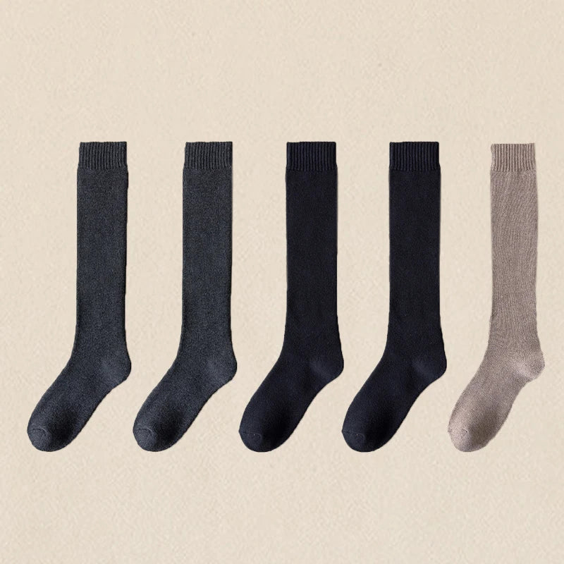 Pack of Women’s Solid Color Mid Calf Knit Socks