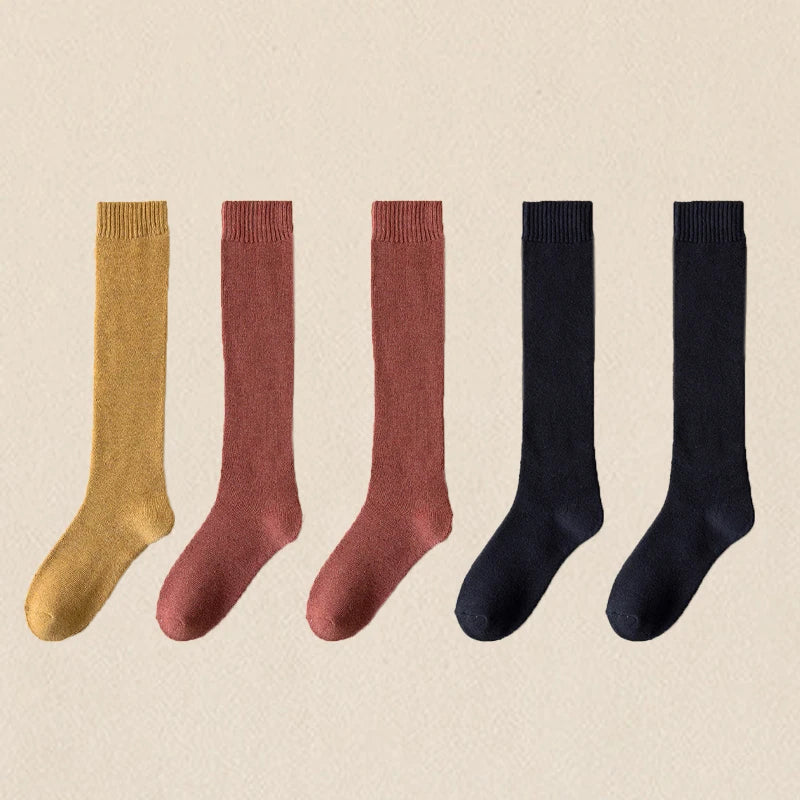 Pack of Women’s Solid Color Mid Calf Knit Socks