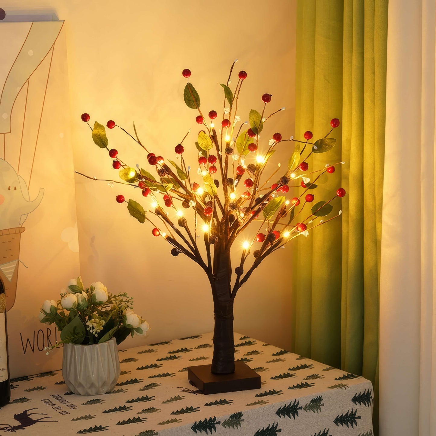 Red Berry Blossom Tree – Festive centerpiece for the holidays