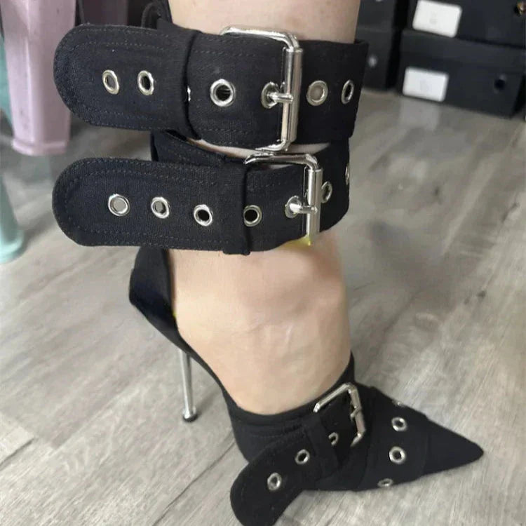 Rebel Chic Buckle Heels