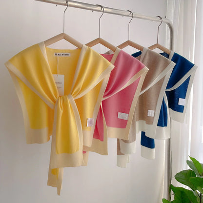 Emma – Striped Knit Shoulder Shawl