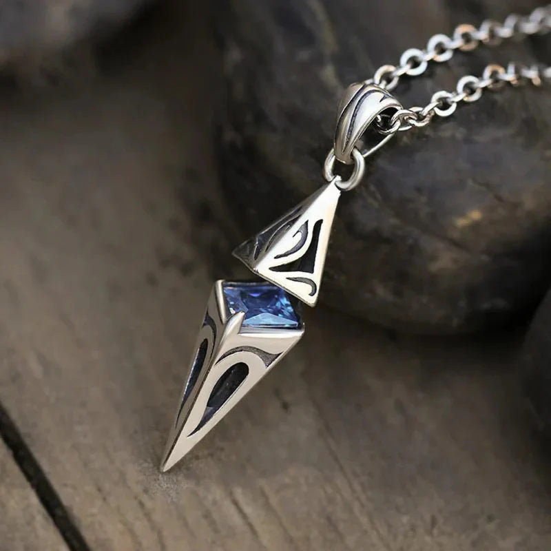 Callum Angular Blue Stone Necklace
