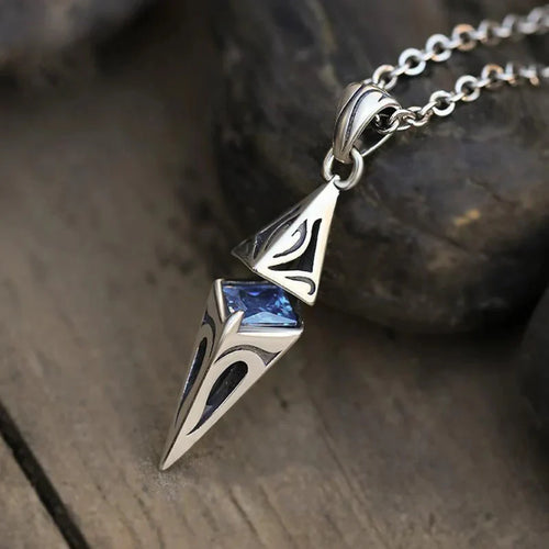 Callum Angular Blue Stone Necklace