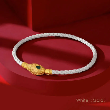Aspis Viper Handwoven Leather Bracelet