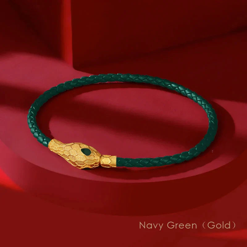 Aspis Viper Handwoven Leather Bracelet