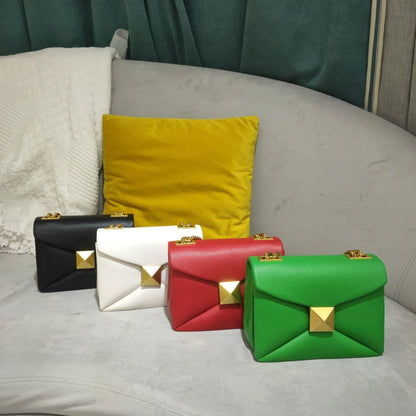 Luxe Rivet Leather Crossbody Bag