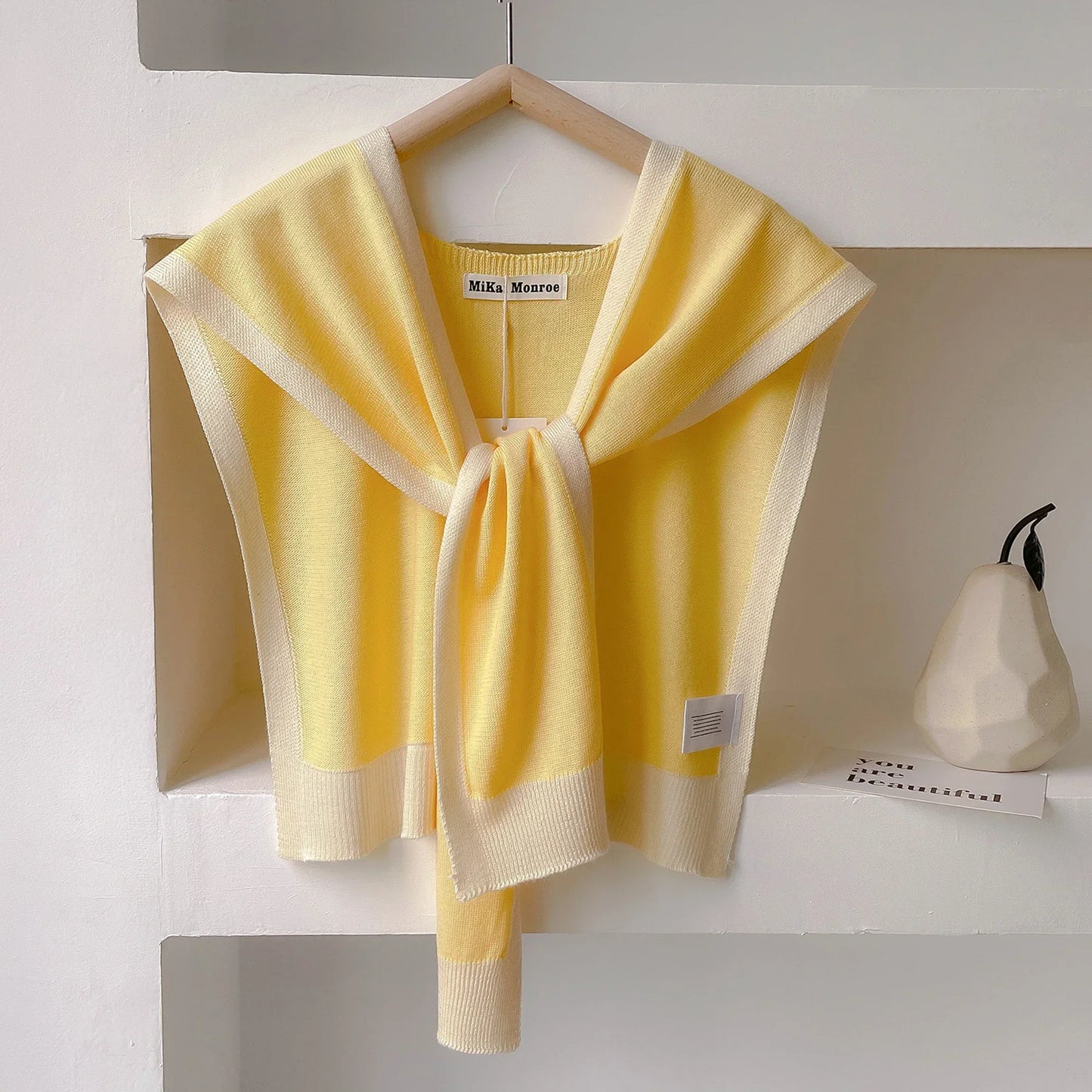 Emma – Striped Knit Shoulder Shawl