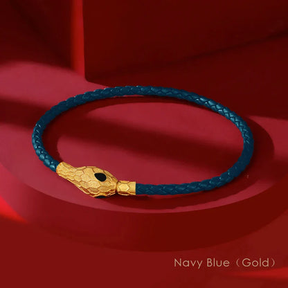 Aspis Viper Handwoven Leather Bracelet