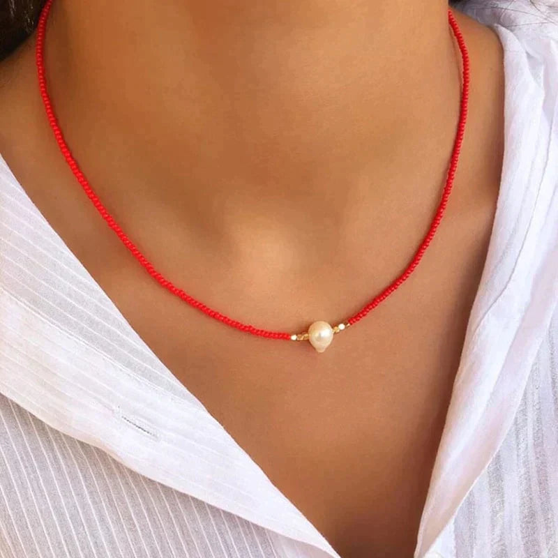 Nora - Pearl Beaded Choker