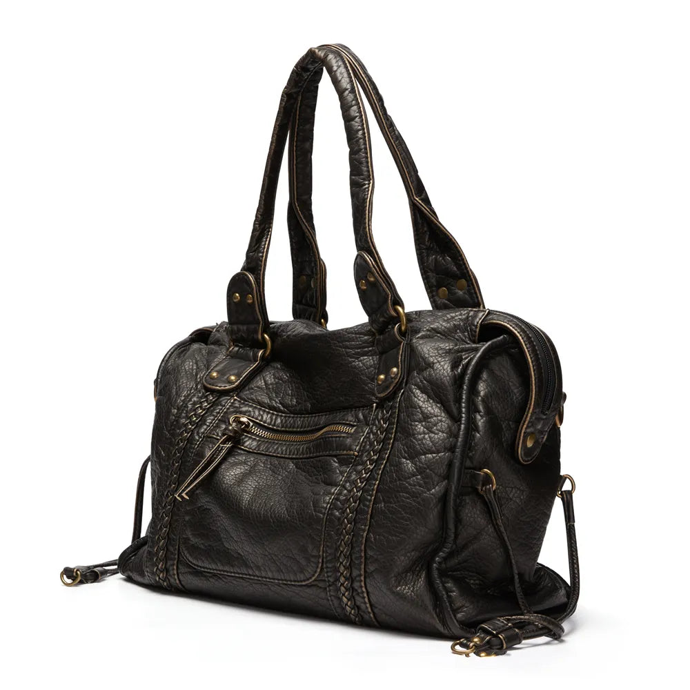 Claire - Vegan Leather Structured Shoulder Handbag