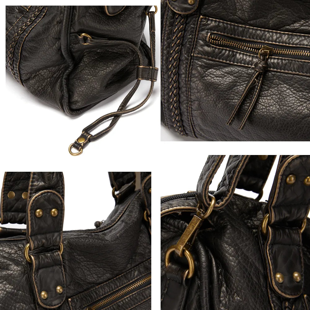 Claire - Vegan Leather Structured Shoulder Handbag