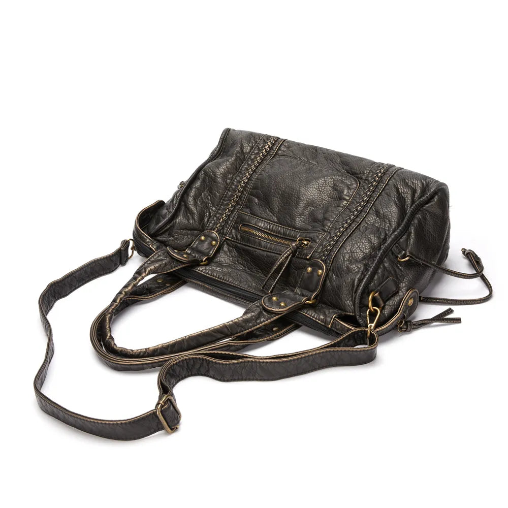 Claire - Vegan Leather Structured Shoulder Handbag