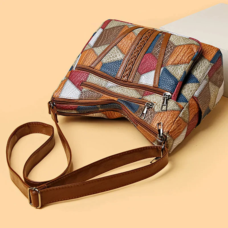 Pamela - Vegan Leather Patchwork Shoulder Bag