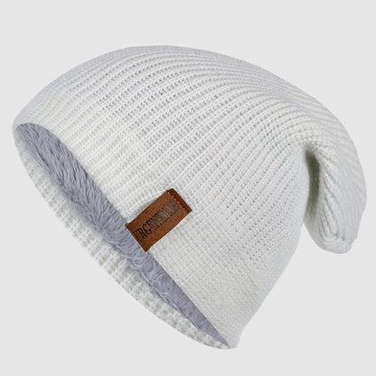 Slouchy Knit Beanie with Fleece Lining