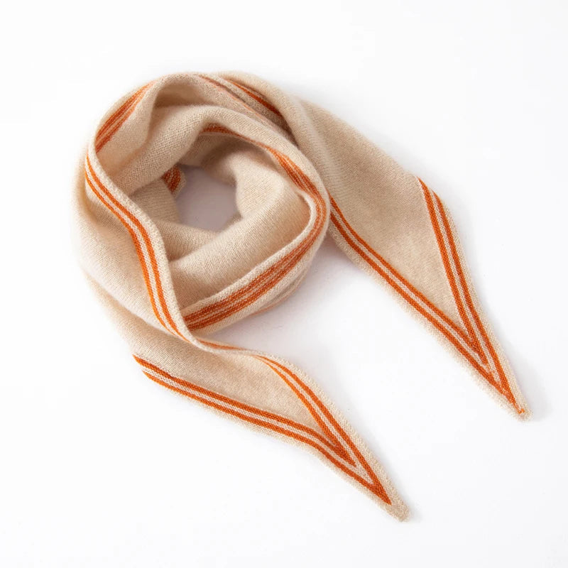 Women’s Scarf with Contrast Stripe Trim