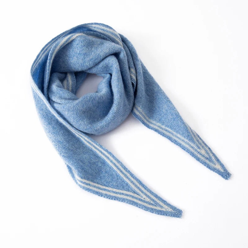 Women’s Scarf with Contrast Stripe Trim