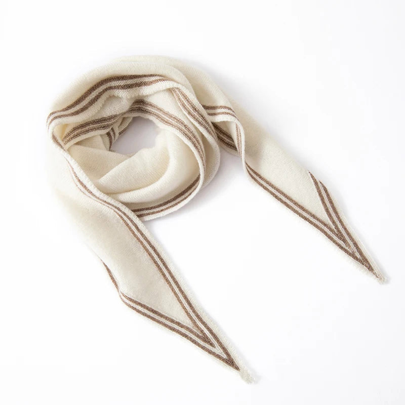 Women’s Scarf with Contrast Stripe Trim