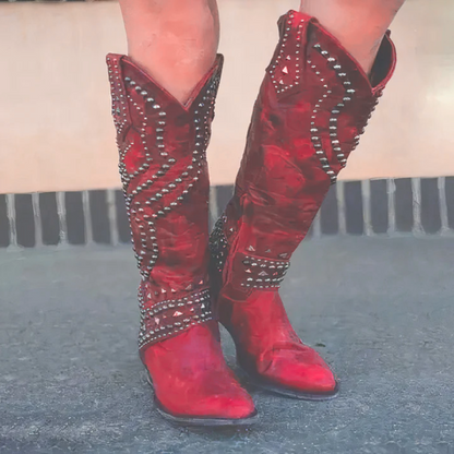Mary - Western Knee-High Boots