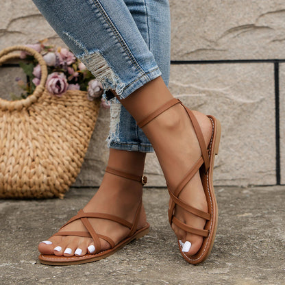 Layla - Criss-Cross Flat Sandals