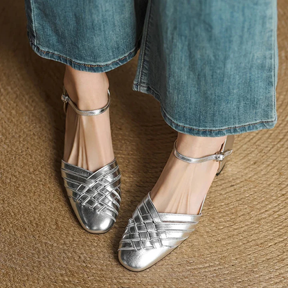 Éliane Leather Block Heels