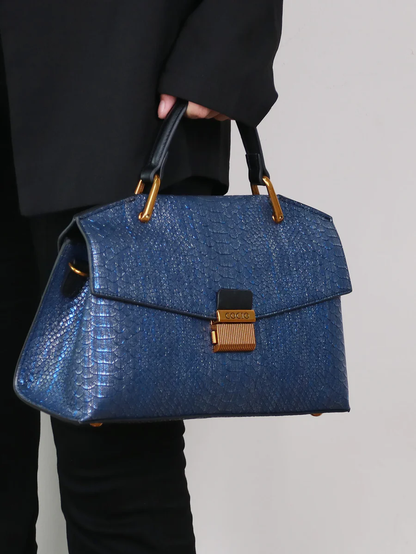 Lio Snake-Print Handbag