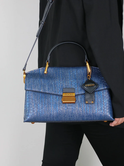 Lio Snake-Print Handbag