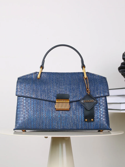 Lio Snake-Print Handbag