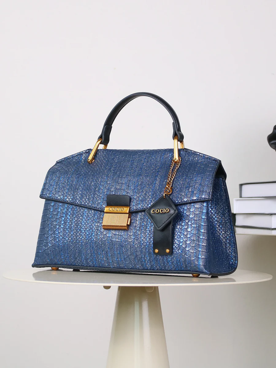 Lio Snake-Print Handbag