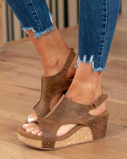 Madeline - Vegan Wedge Sandals