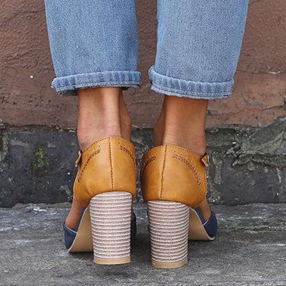 Colleen - T-Strap Block Heels
