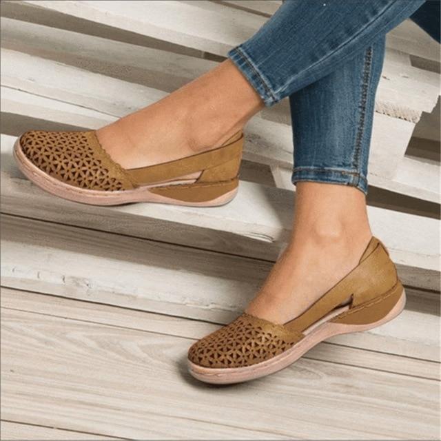 Anna - Orthopedic Plates Brown Shoes